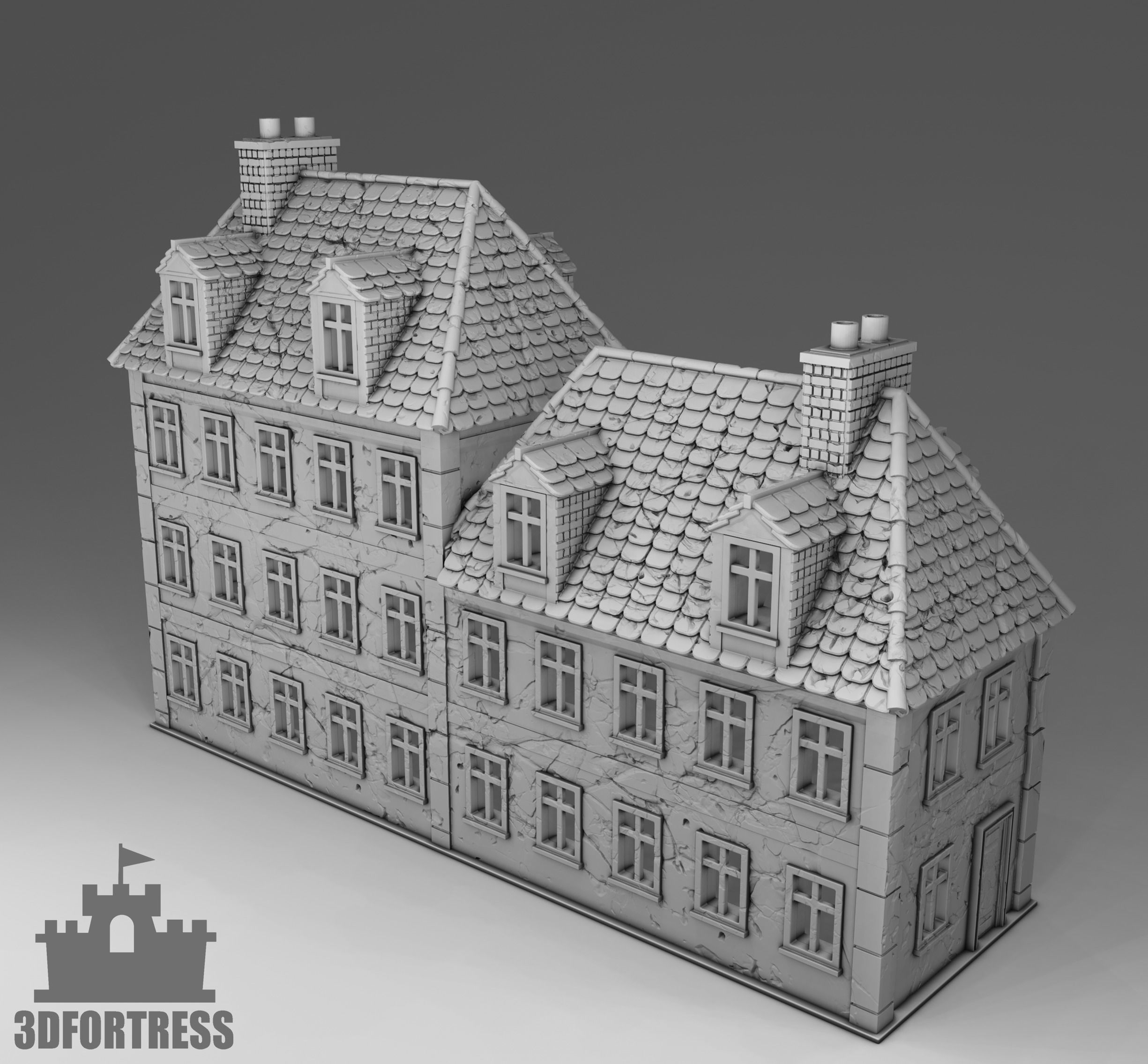  Old French building 3D print model_2