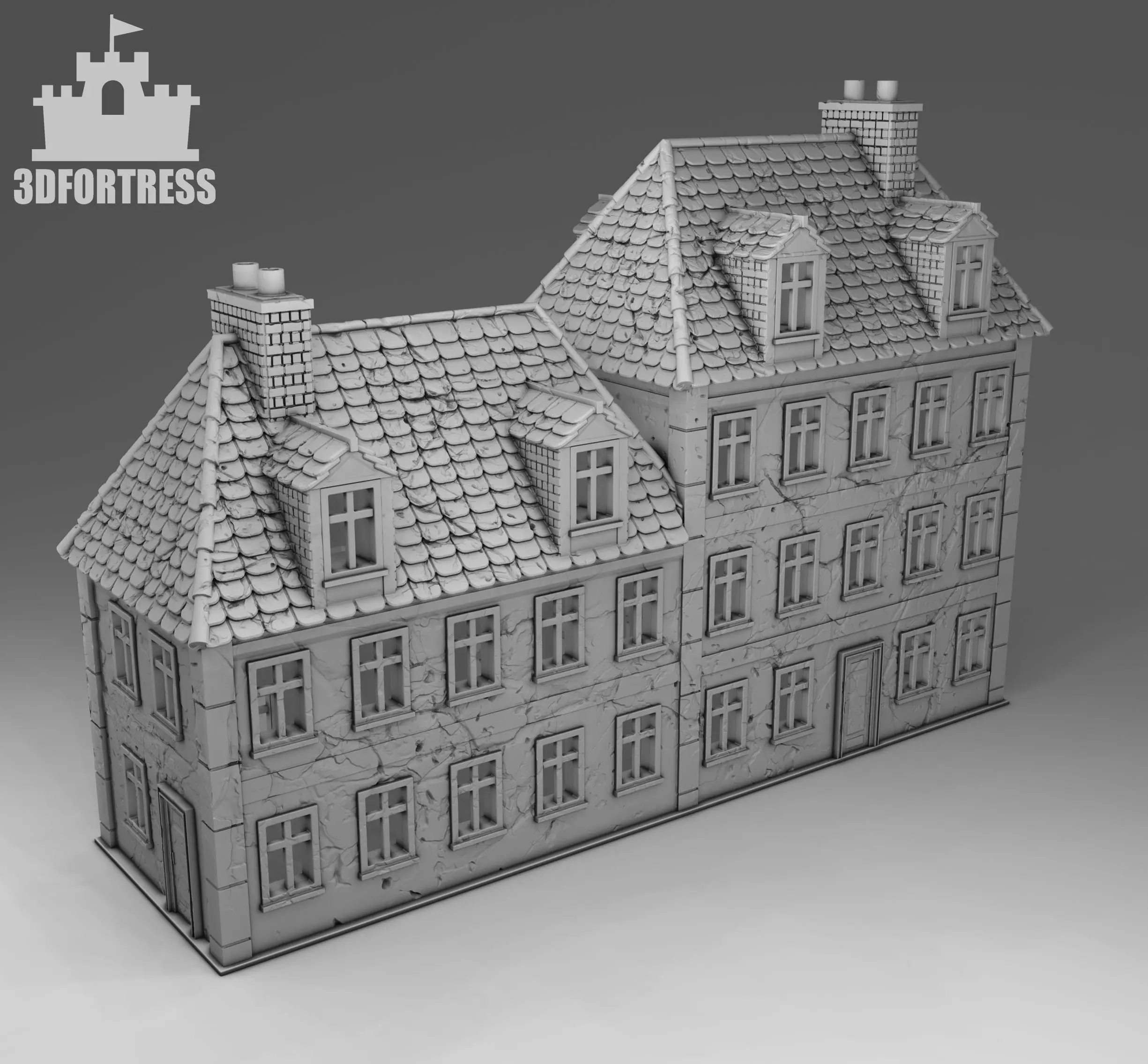  Old French building 3D print model_0