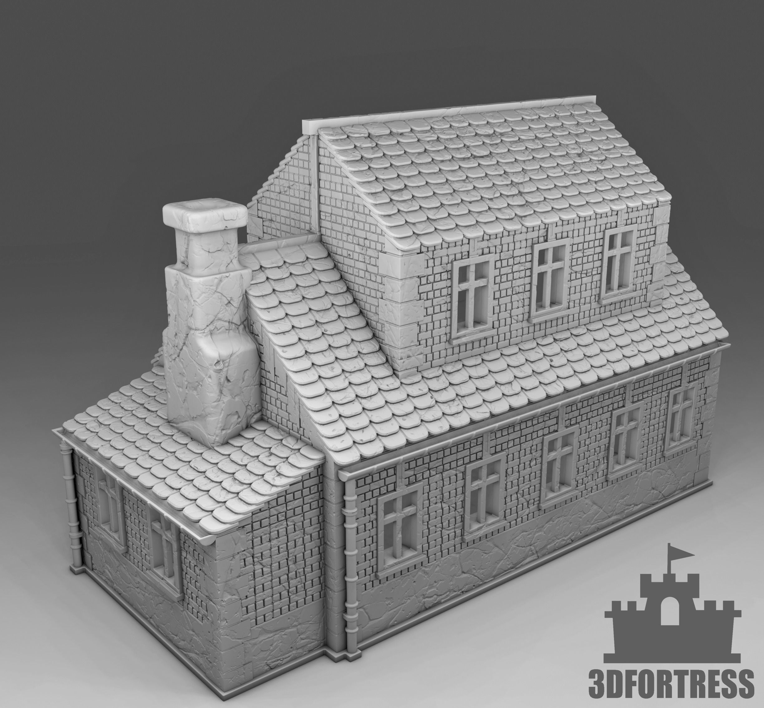  Two-storey building 3D print model_2