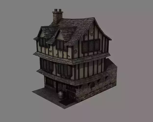 Tudor House Low-poly 3D model