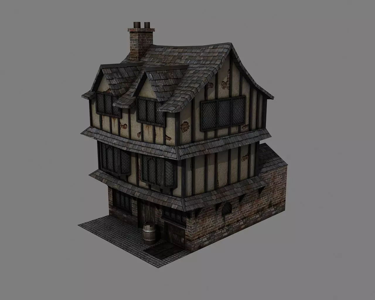 Tudor House Low-poly 3D model