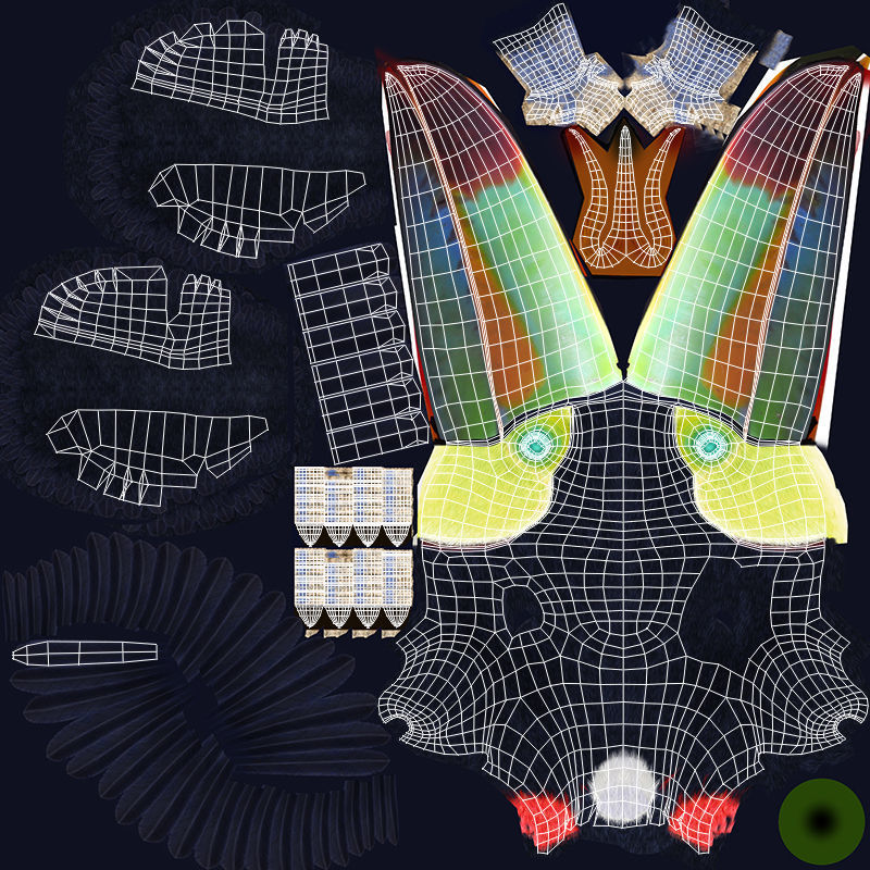 Toucan B - Folded Wings 3D model_15