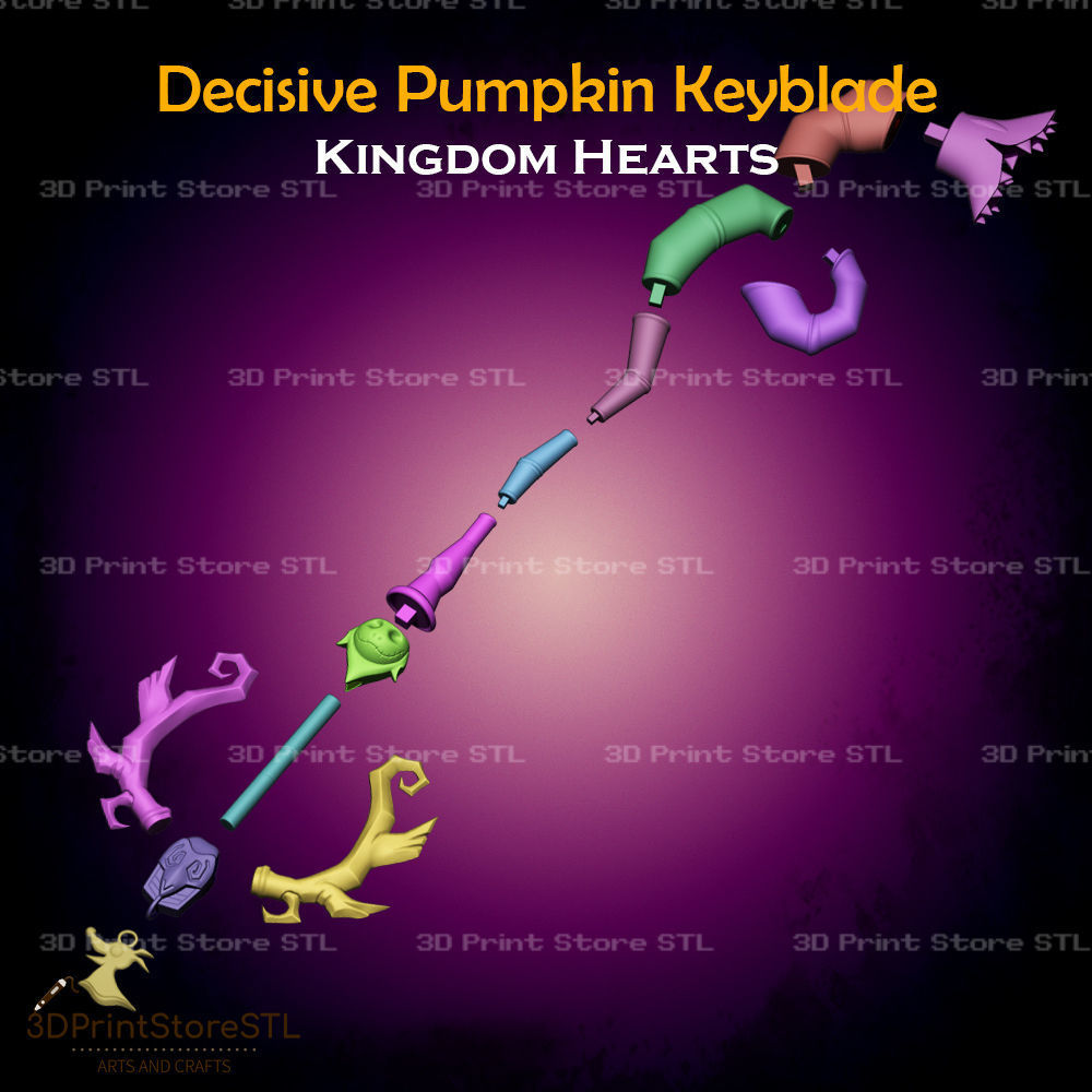 Decisive Pumpkin Keyblade Cosplay Kingdom Hearts - STL File 3D print model_3