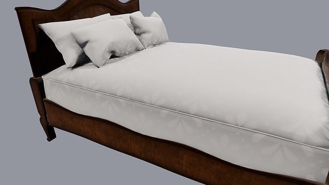 Bed 3D Model Low-poly 3D model