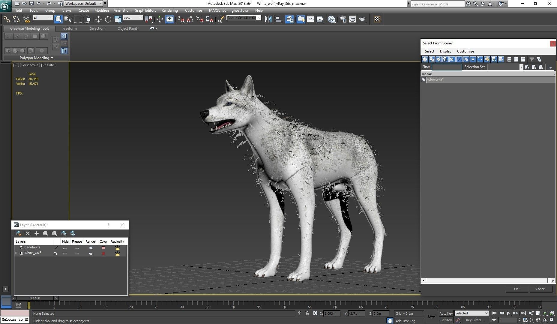 Wolf White Low-poly 3D model_28