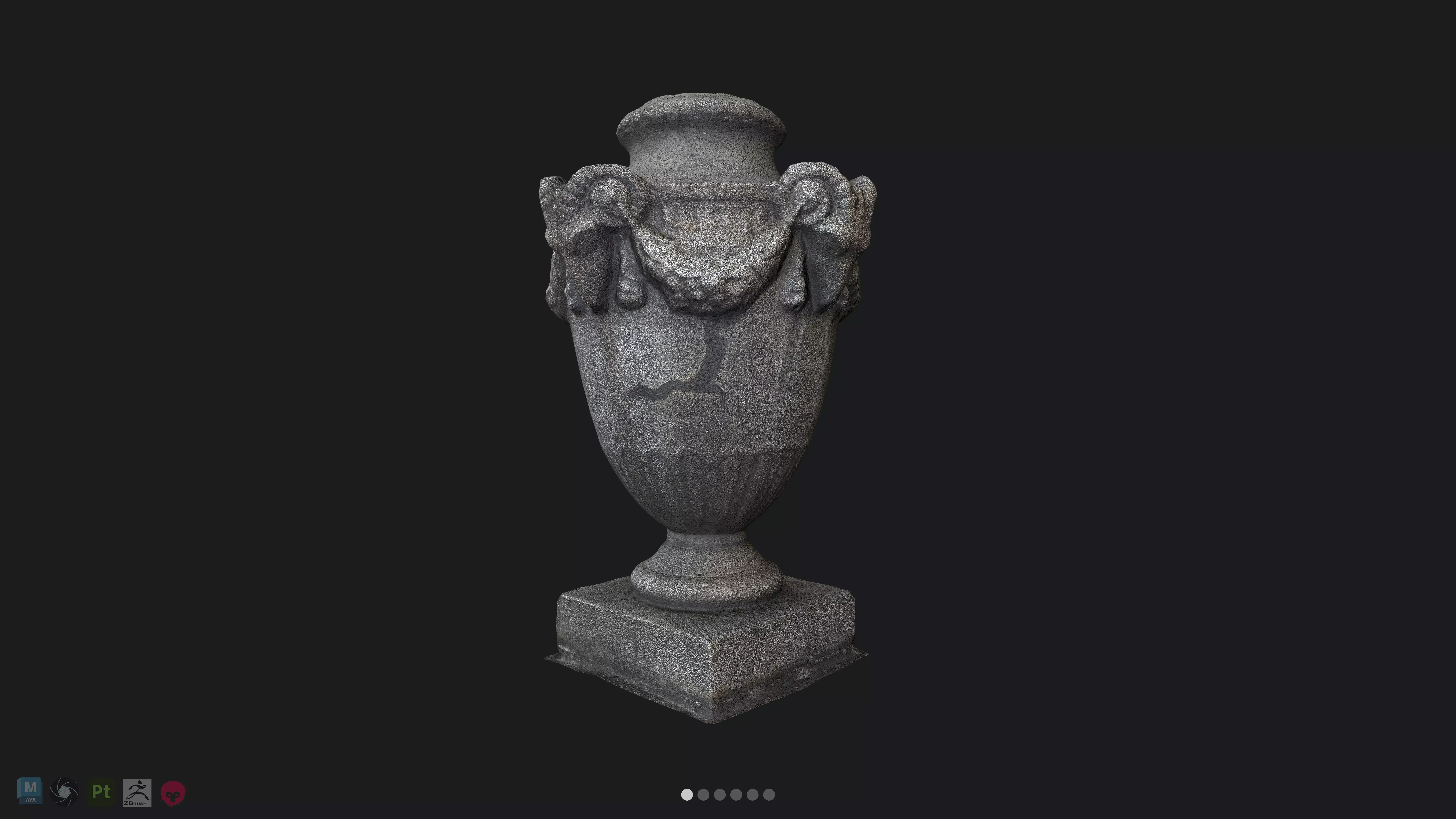 Photogrammetry model Column and optimized LP Free low-poly 3D model