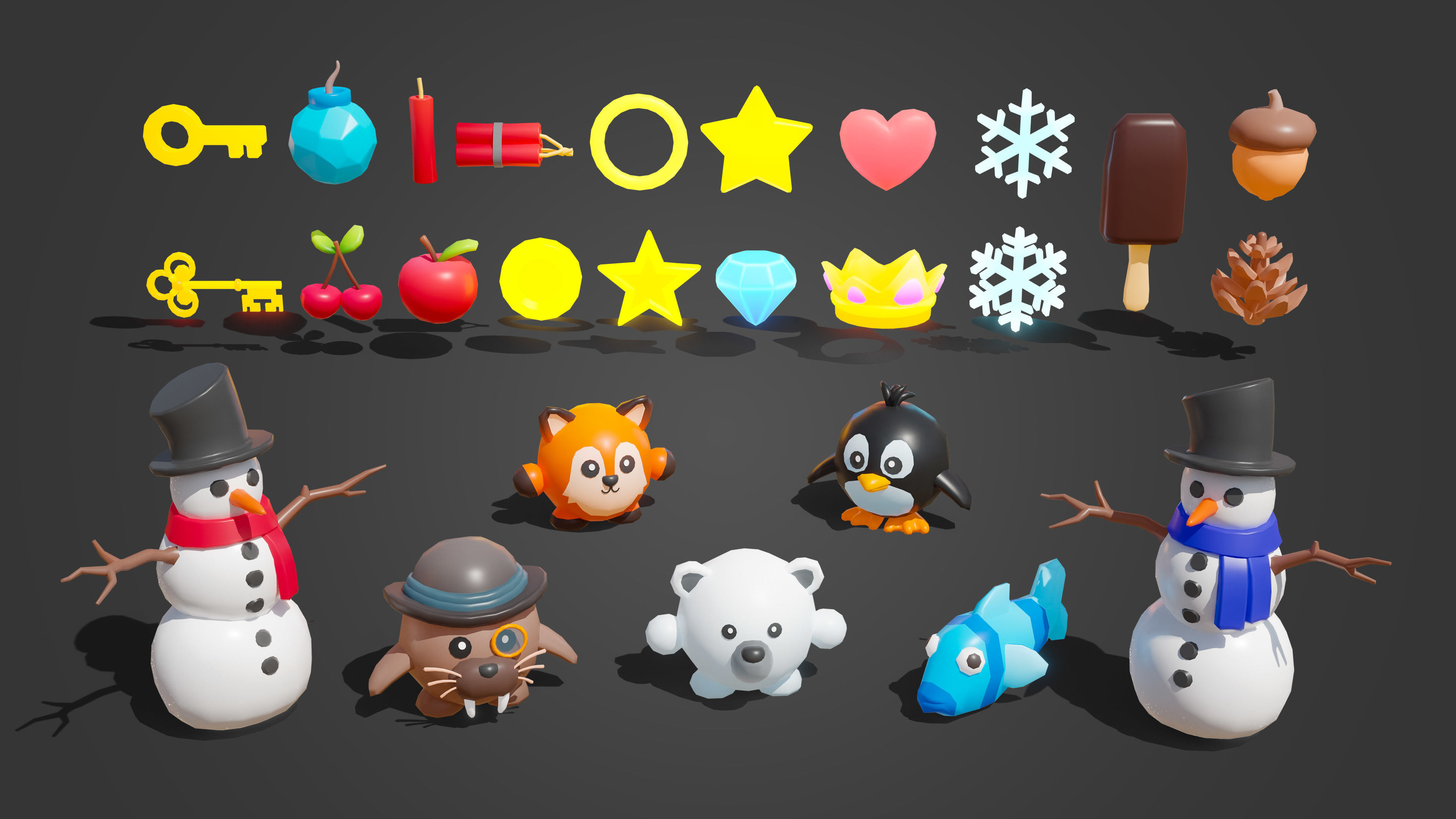 Winter Low-poly 3D model_16