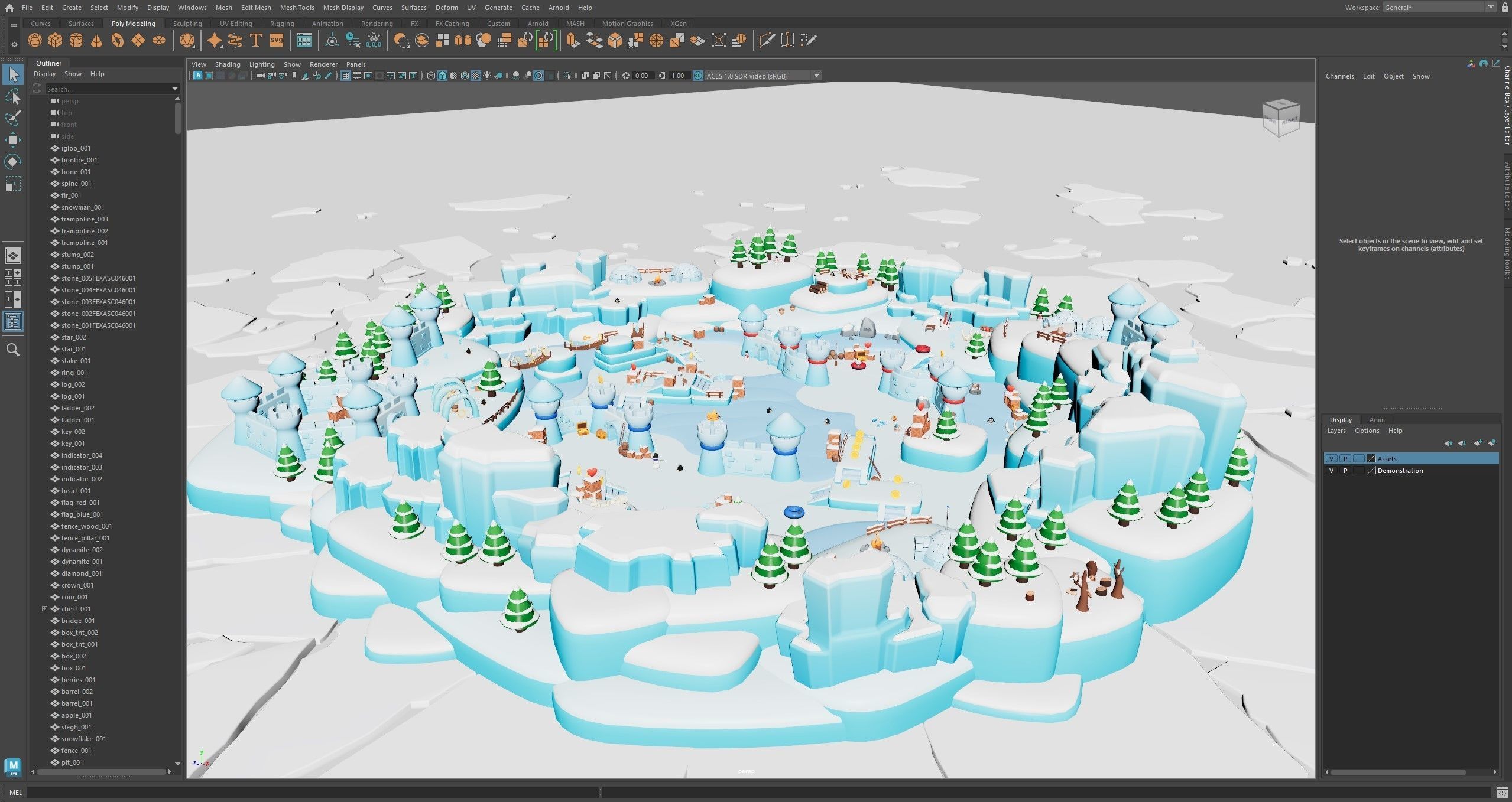 Winter Low-poly 3D model_22