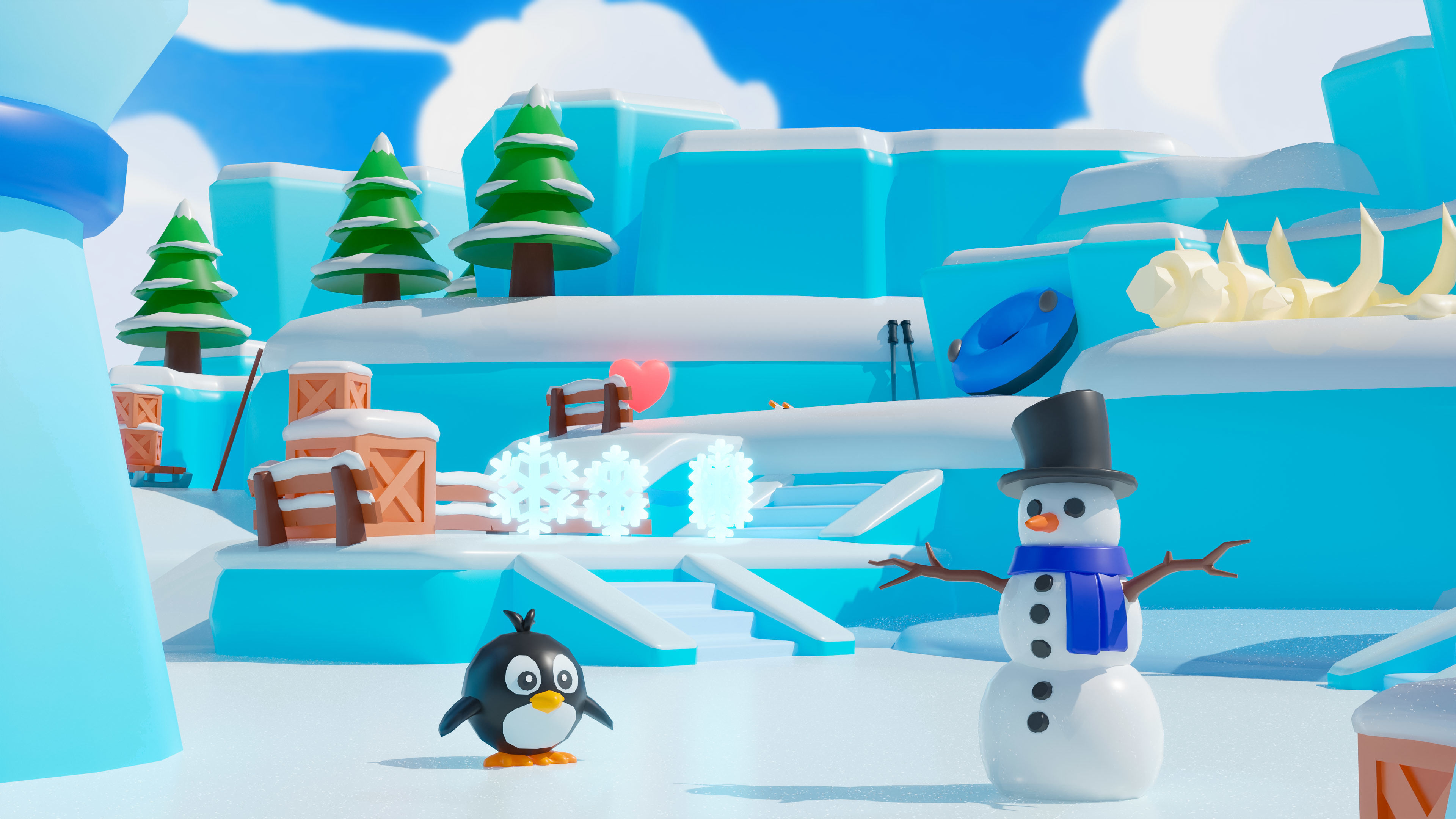 Winter Low-poly 3D model_8