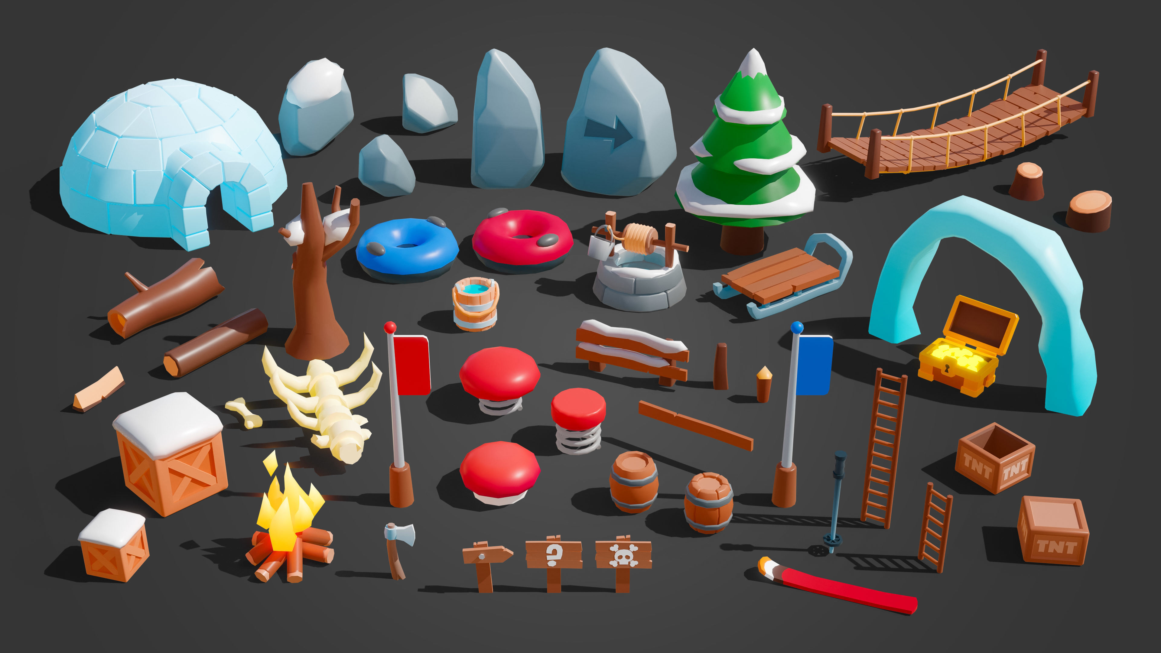 Winter Low-poly 3D model_15