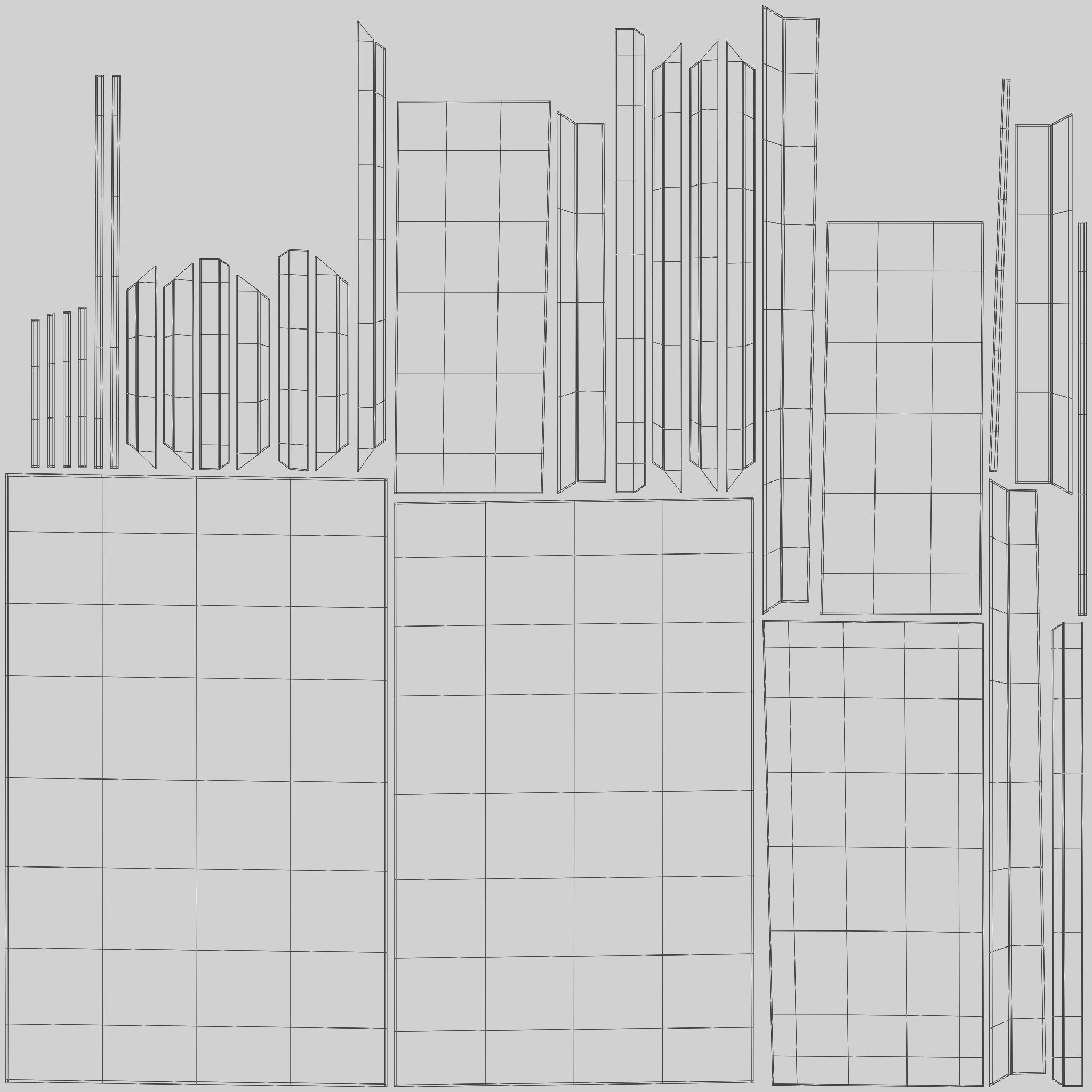 Wardrobe Low-poly 3D model_7