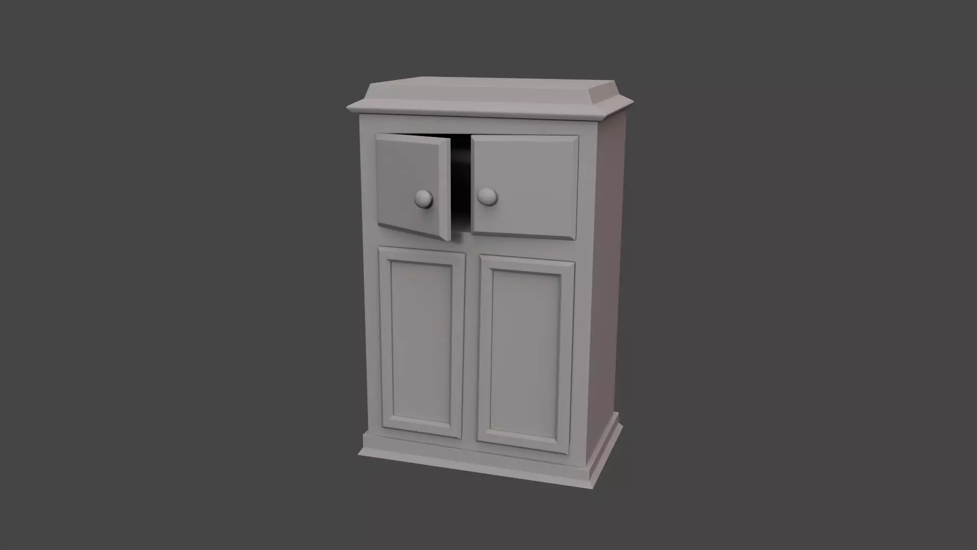 Wardrobe Low-poly 3D model_0