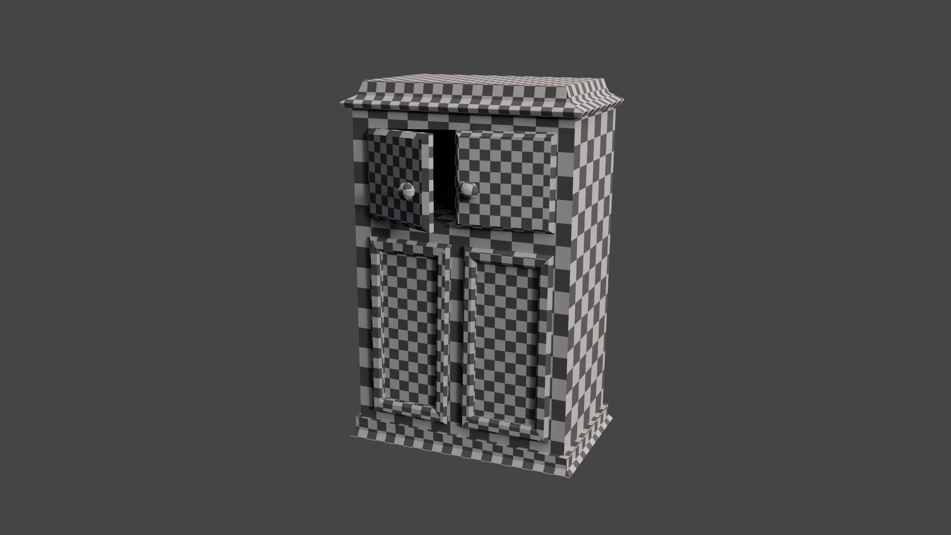 Wardrobe Low-poly 3D model_4