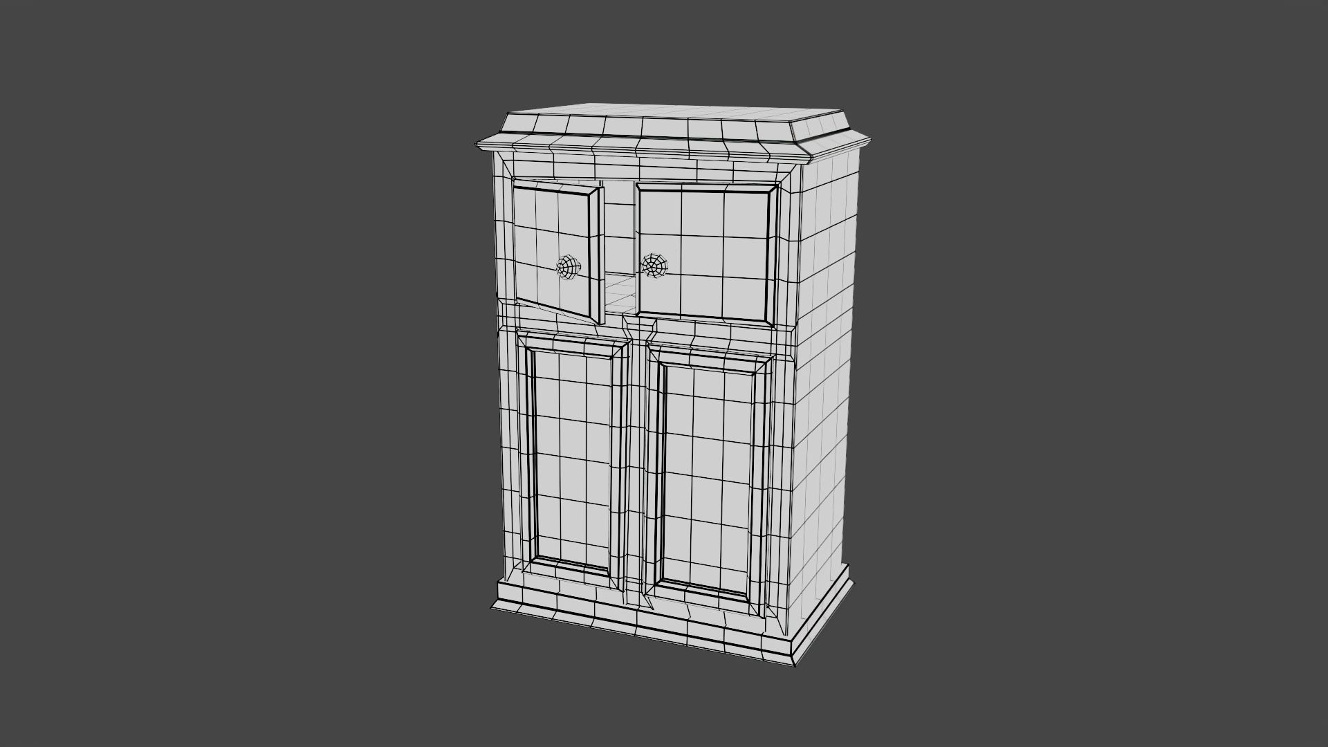 Wardrobe Low-poly 3D model_3