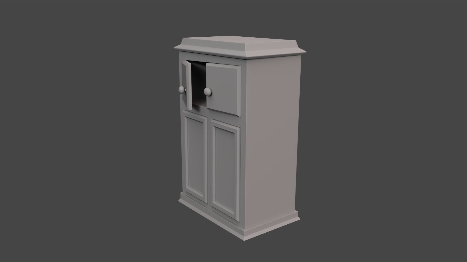 Wardrobe Low-poly 3D model_1