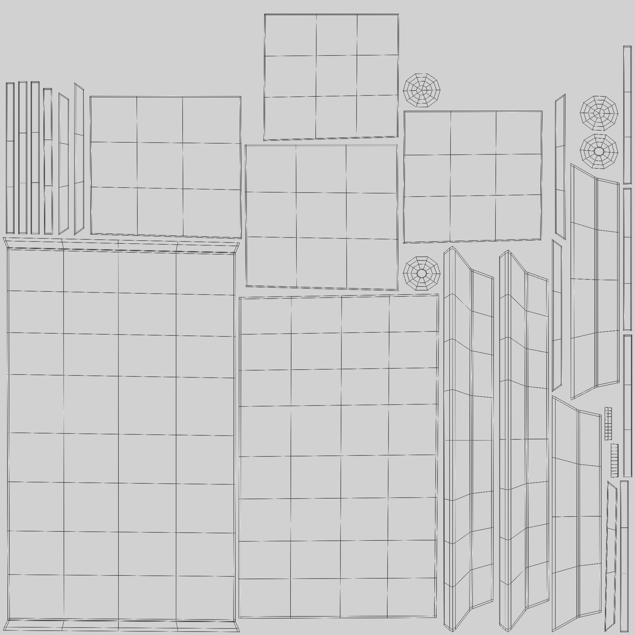 Wardrobe Low-poly 3D model_5