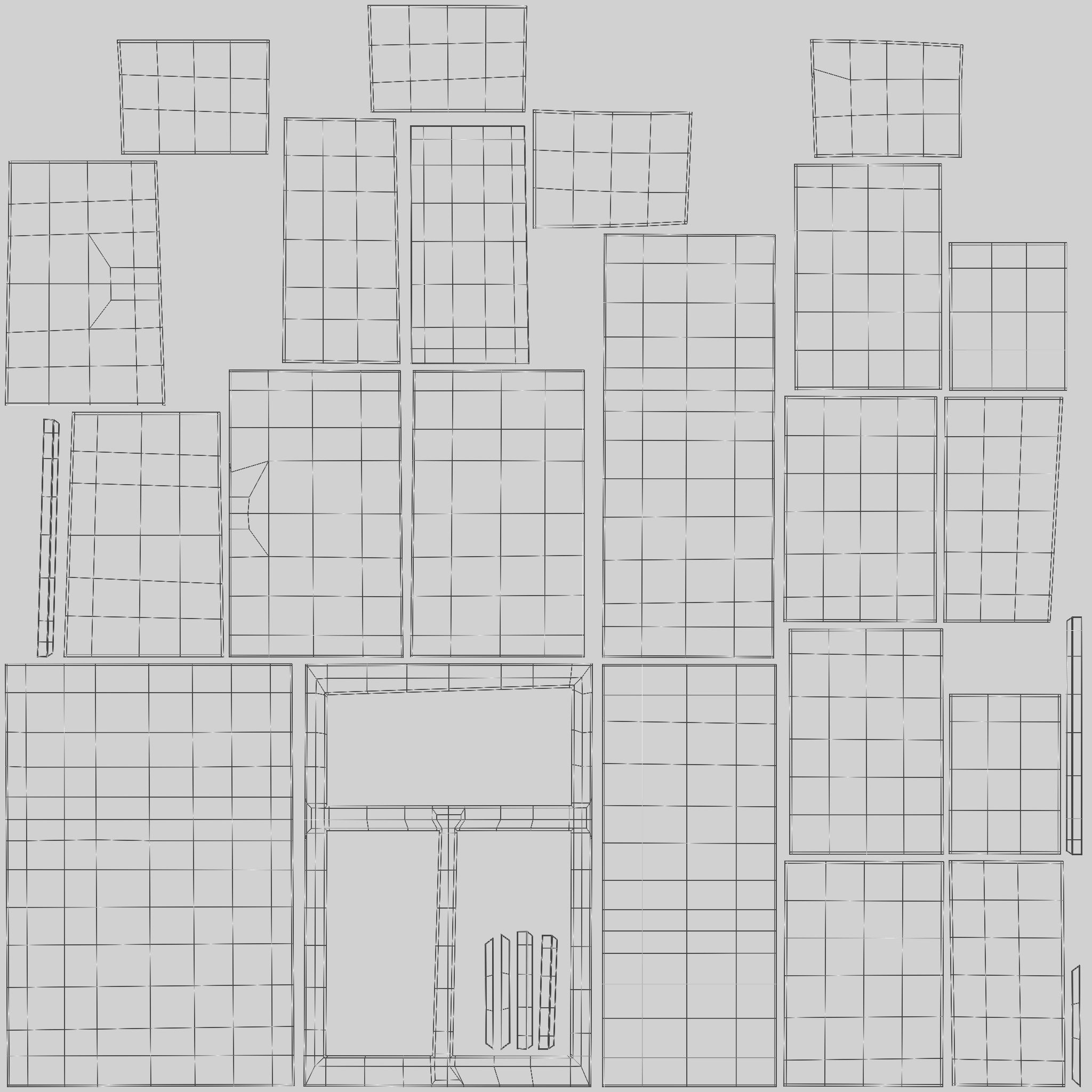 Wardrobe Low-poly 3D model_6