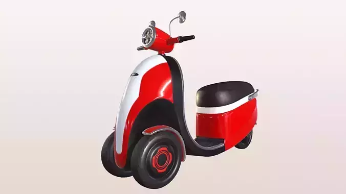 electric scooter Low-poly 3D model