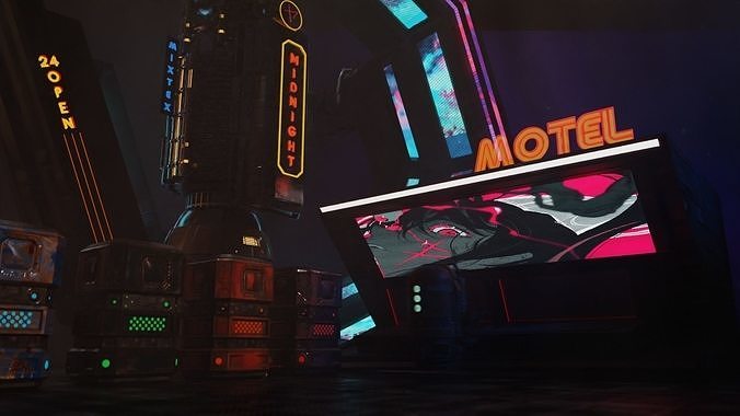 sci-fi scene Low-poly 3D model