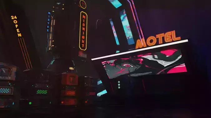 sci-fi scene Low-poly 3D model