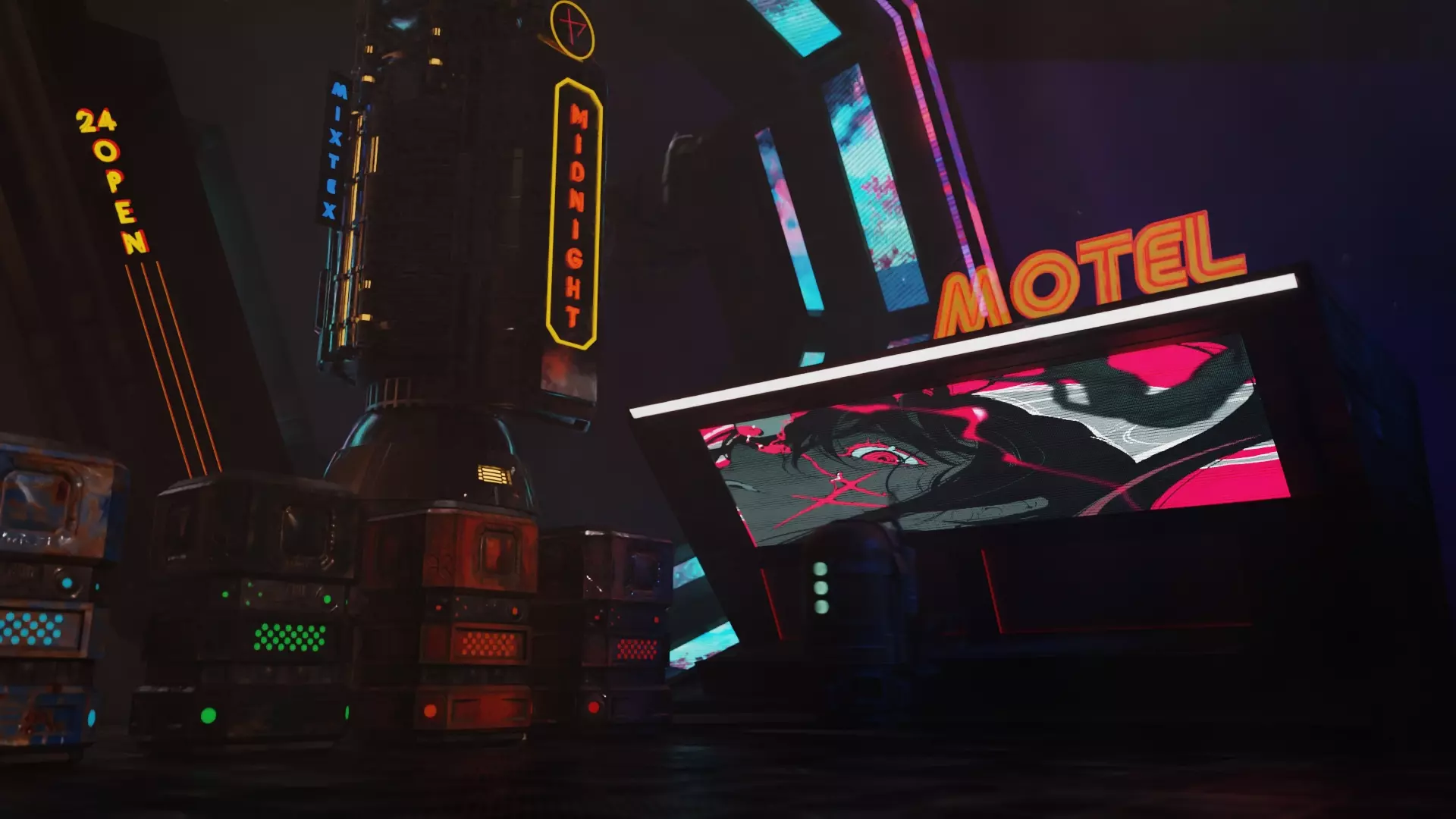 sci-fi scene Low-poly 3D model_0