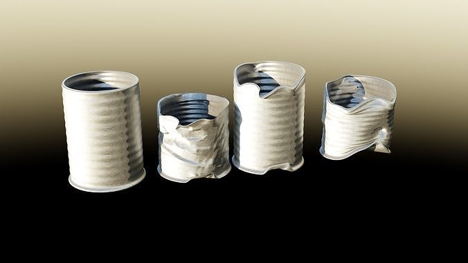 Tin cans Low-poly 3D model