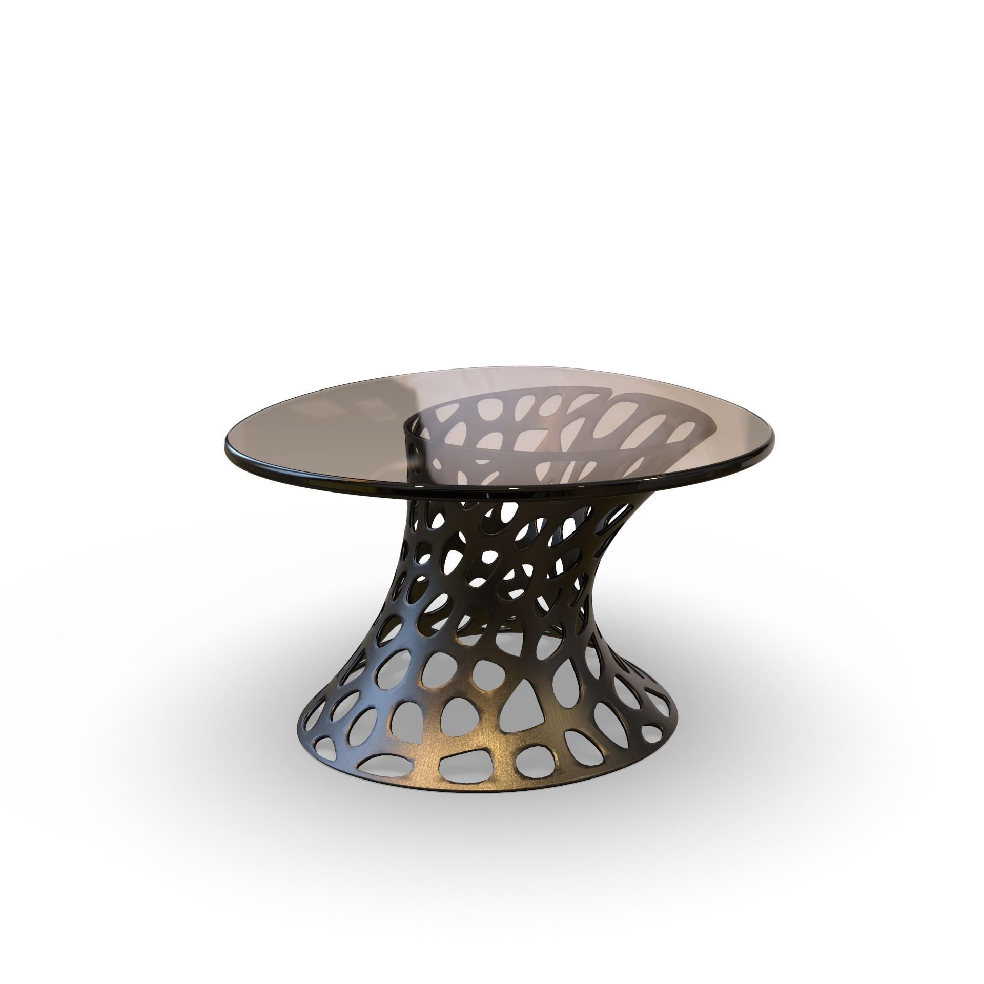 Modern Tramsparent glass coffee table 3D model_4
