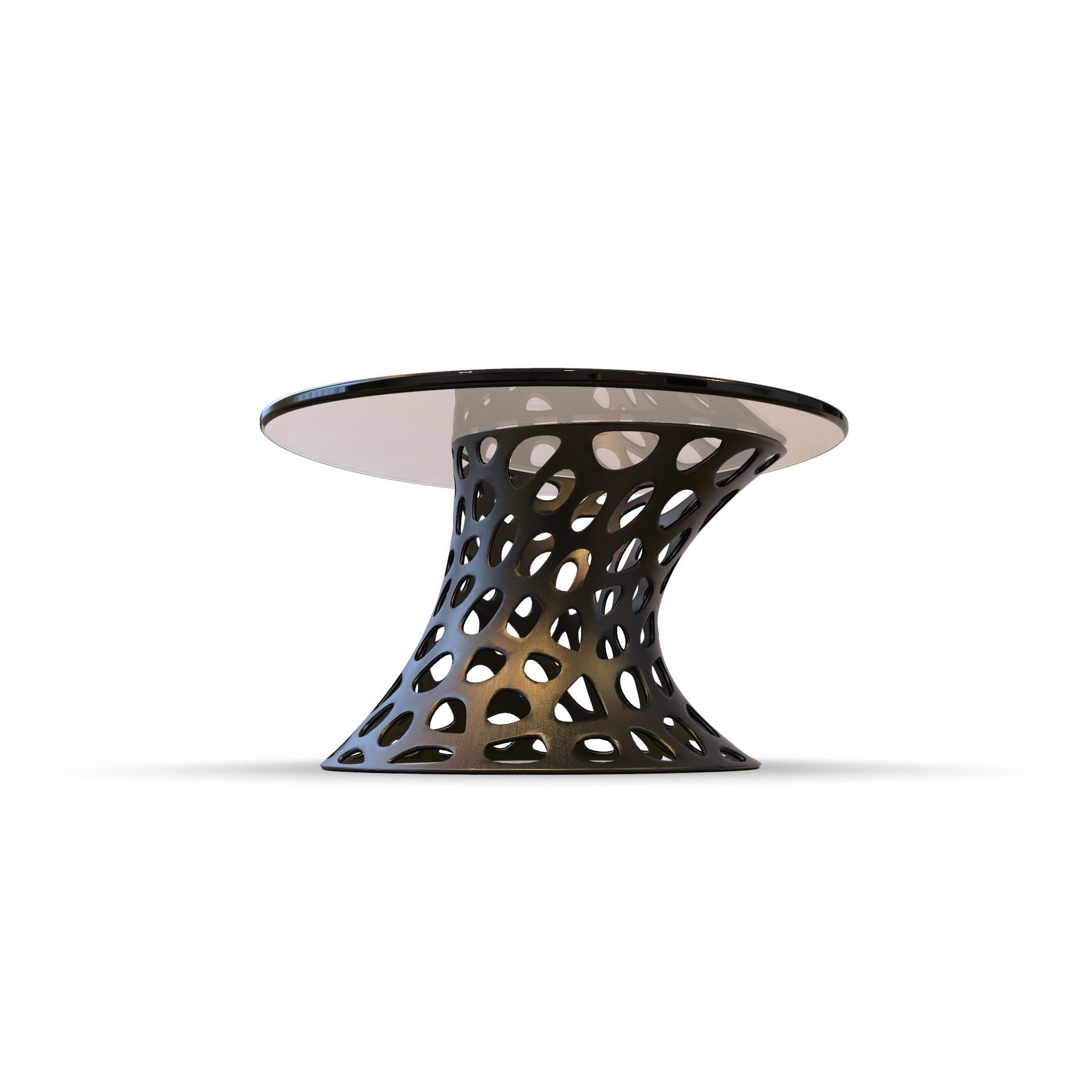 Modern Tramsparent glass coffee table 3D model_5