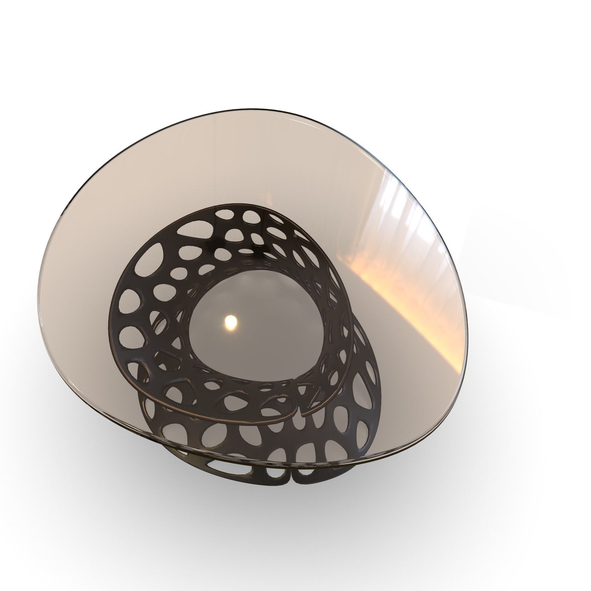 Modern Tramsparent glass coffee table 3D model_2