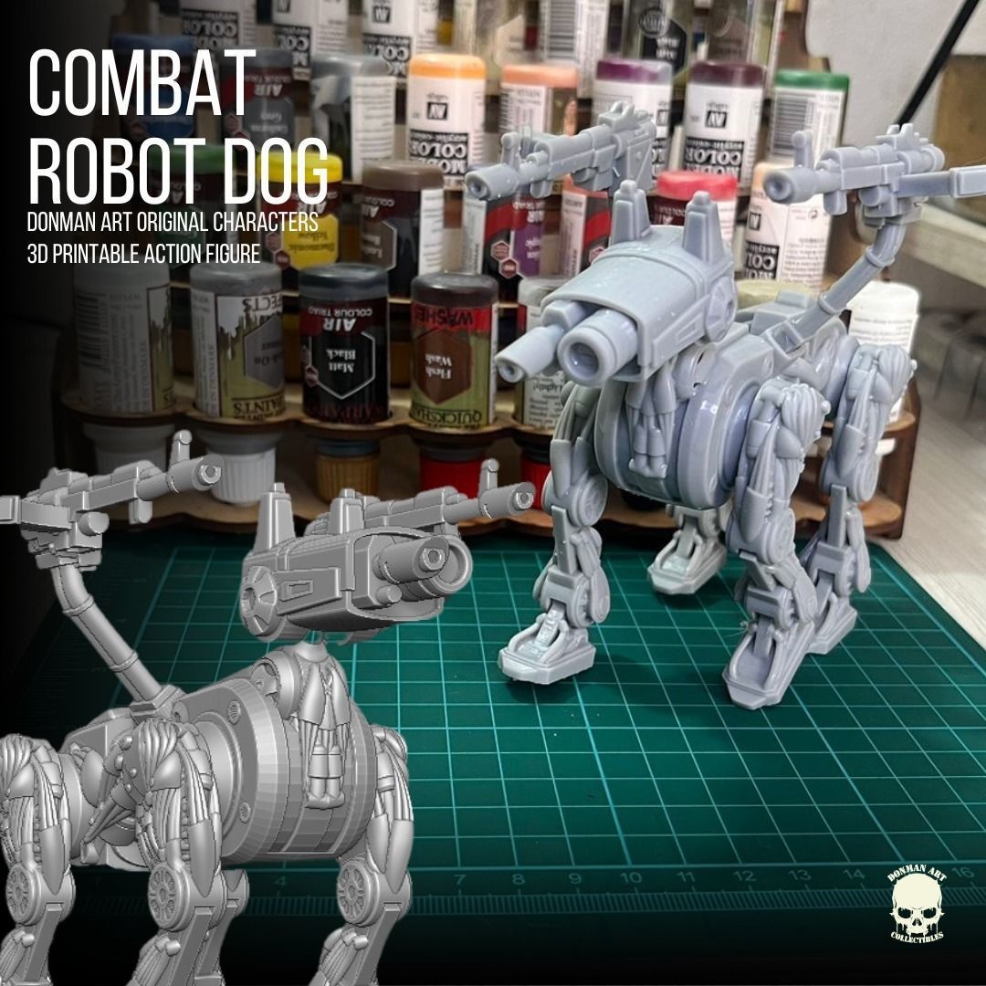 Combat RobotDog Donman art  3D printable full action figure 3D print model_6
