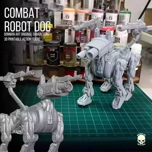 Combat RobotDog Donman art  3D printable full action figure 3D print model