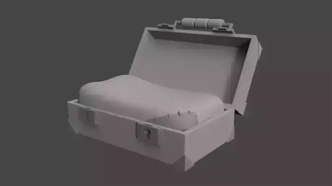 Stylized Open Suitcase Low-poly 3D model