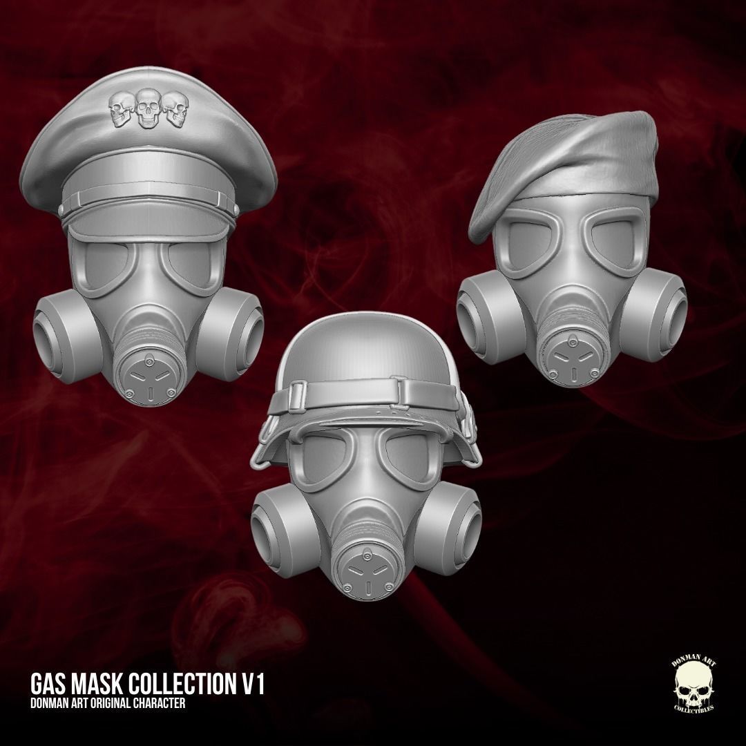 Gas Mask Collection 3D printable files for Action Figures 3D print model_8