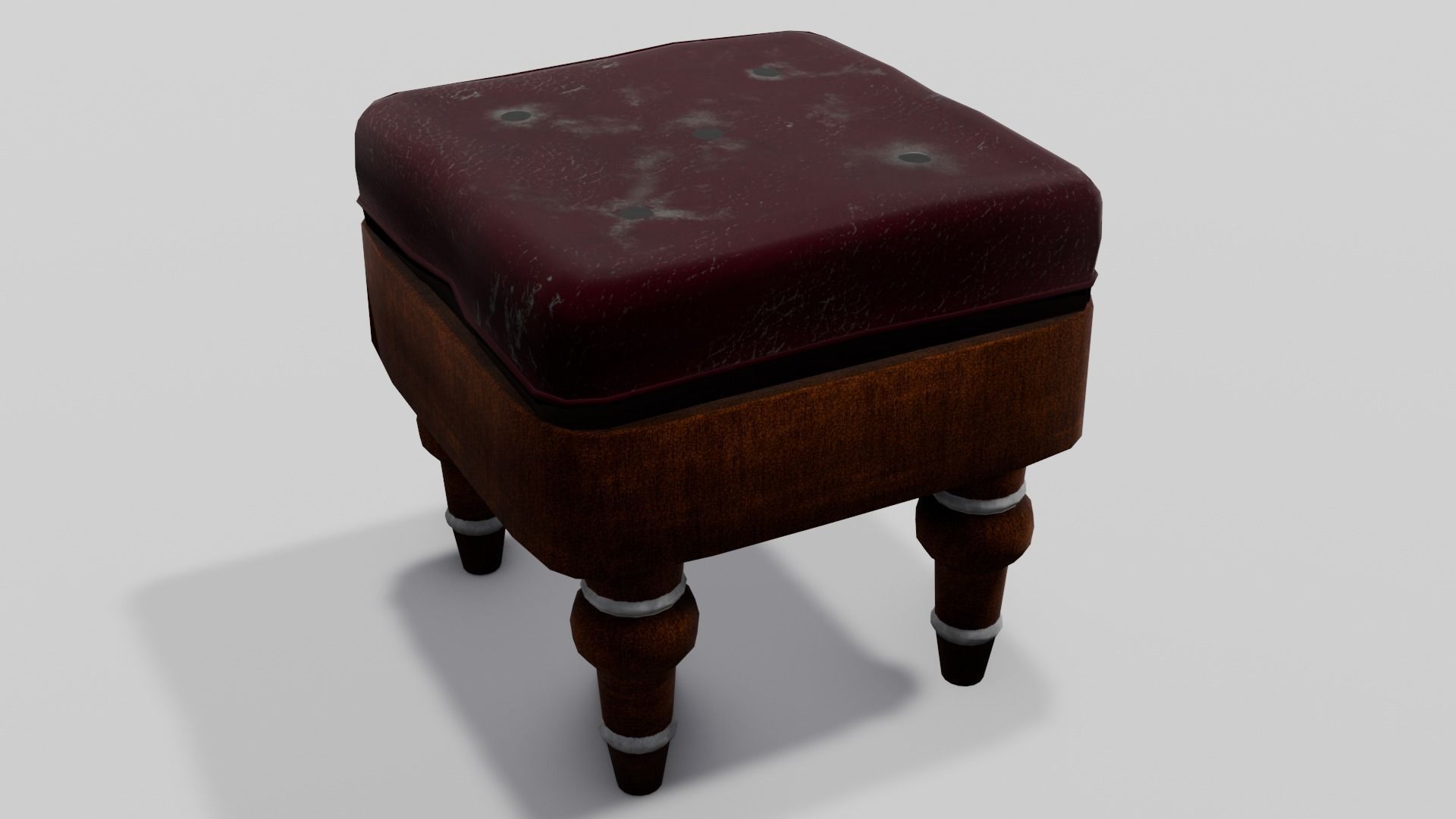 Stool Chair 3D Model Low-poly 3D model_6