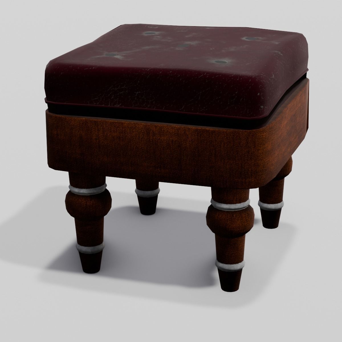 Stool Chair 3D Model Low-poly 3D model_8