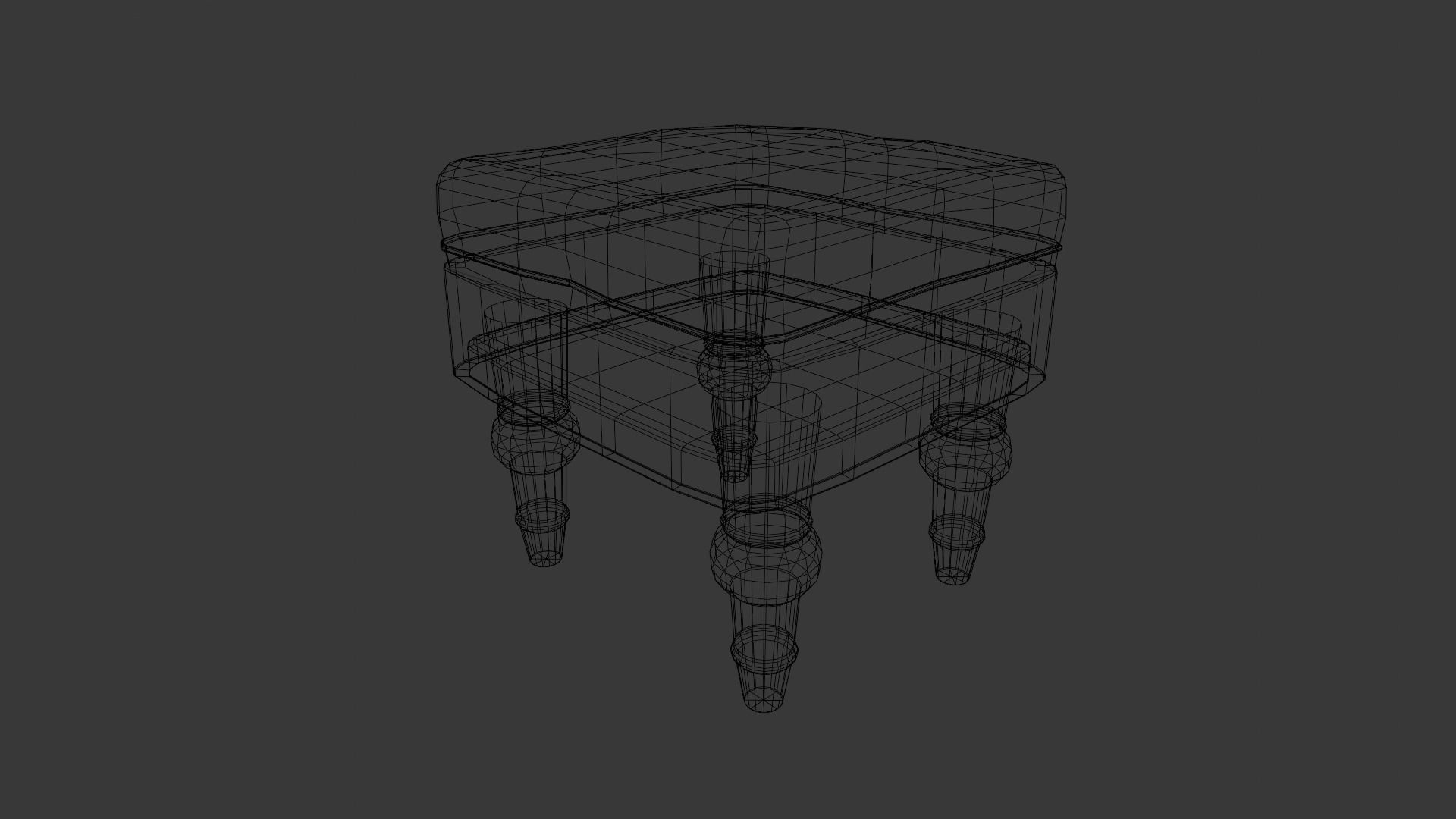 Stool Chair 3D Model Low-poly 3D model_13