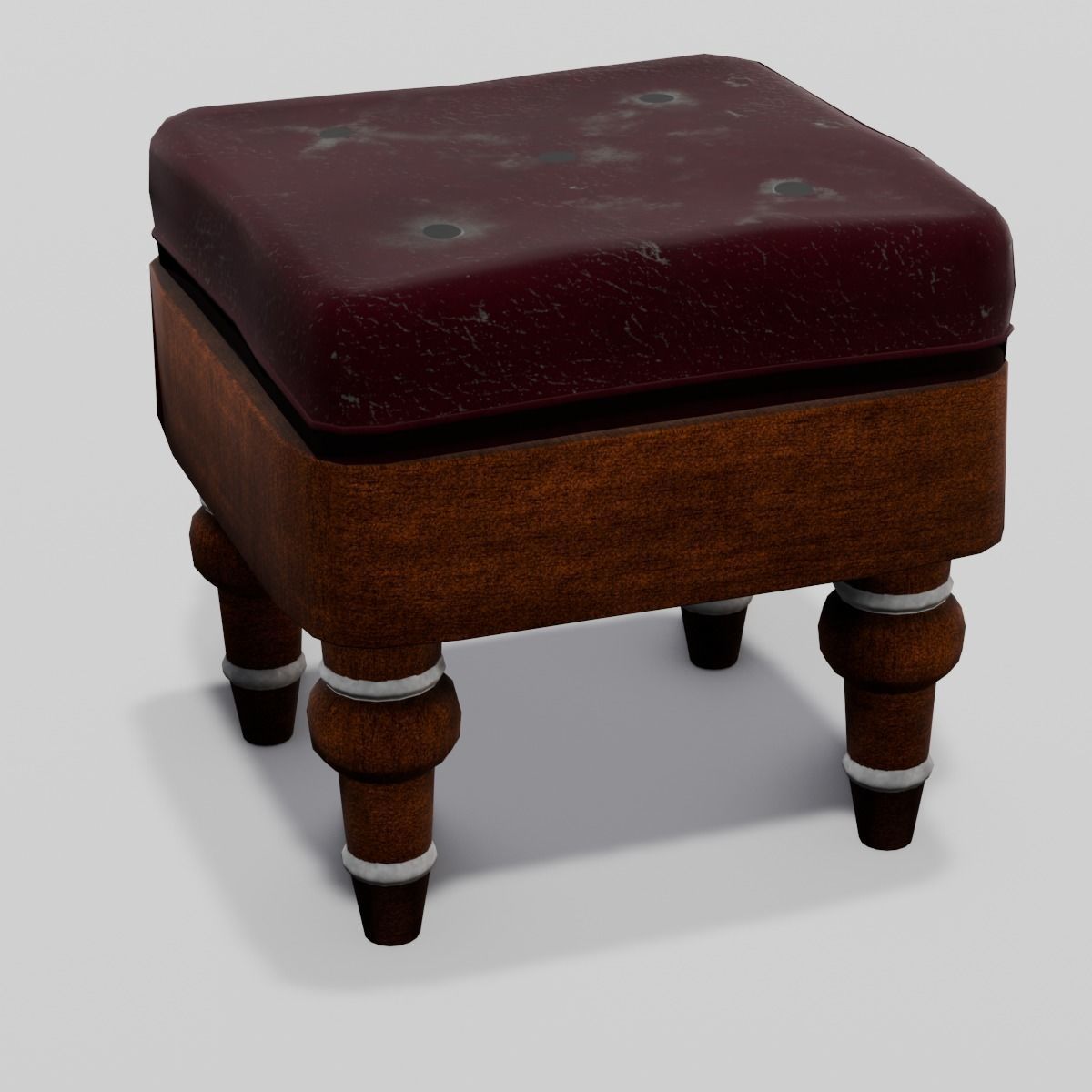 Stool Chair 3D Model Low-poly 3D model_9