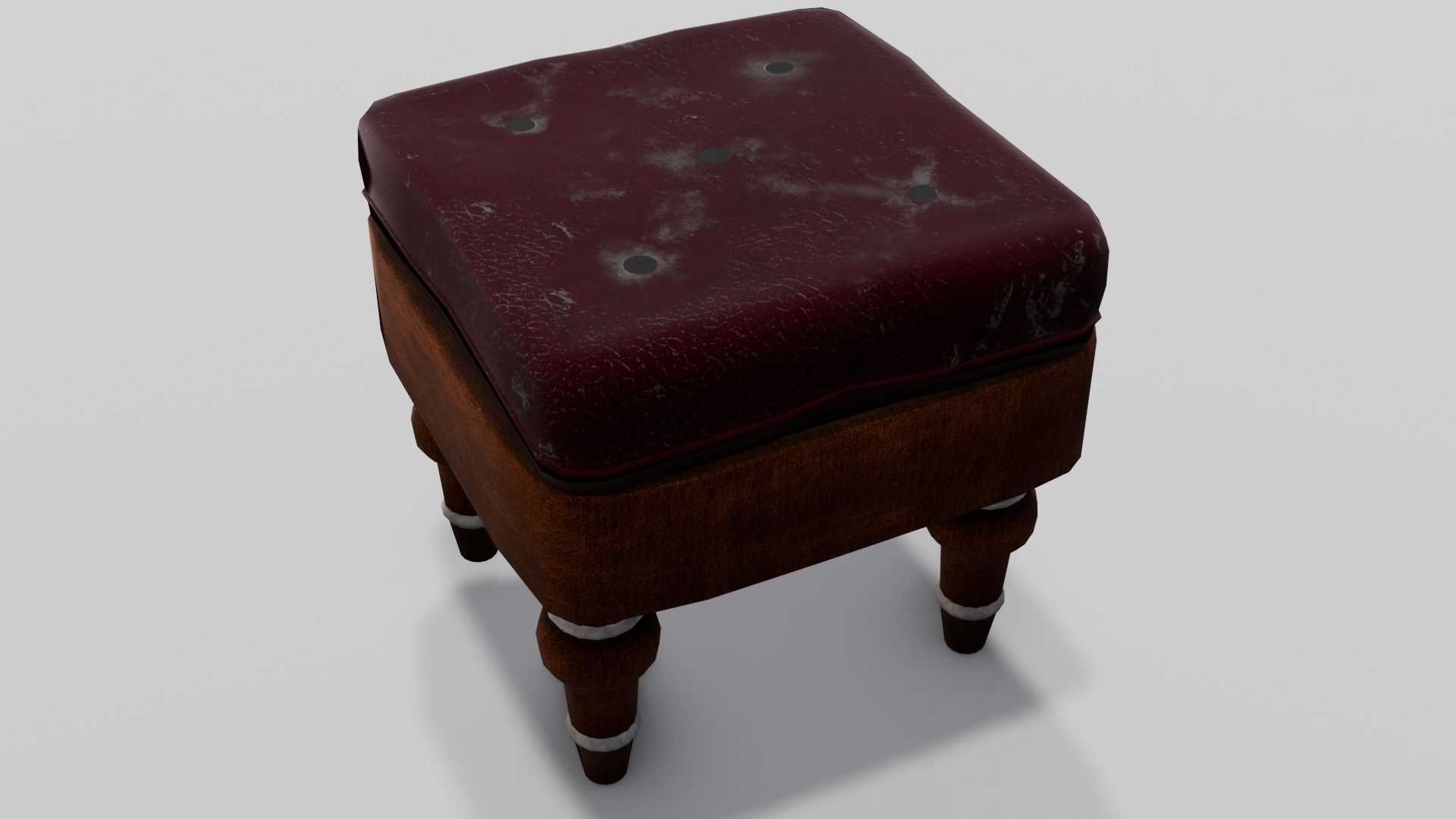 Stool Chair 3D Model Low-poly 3D model_10