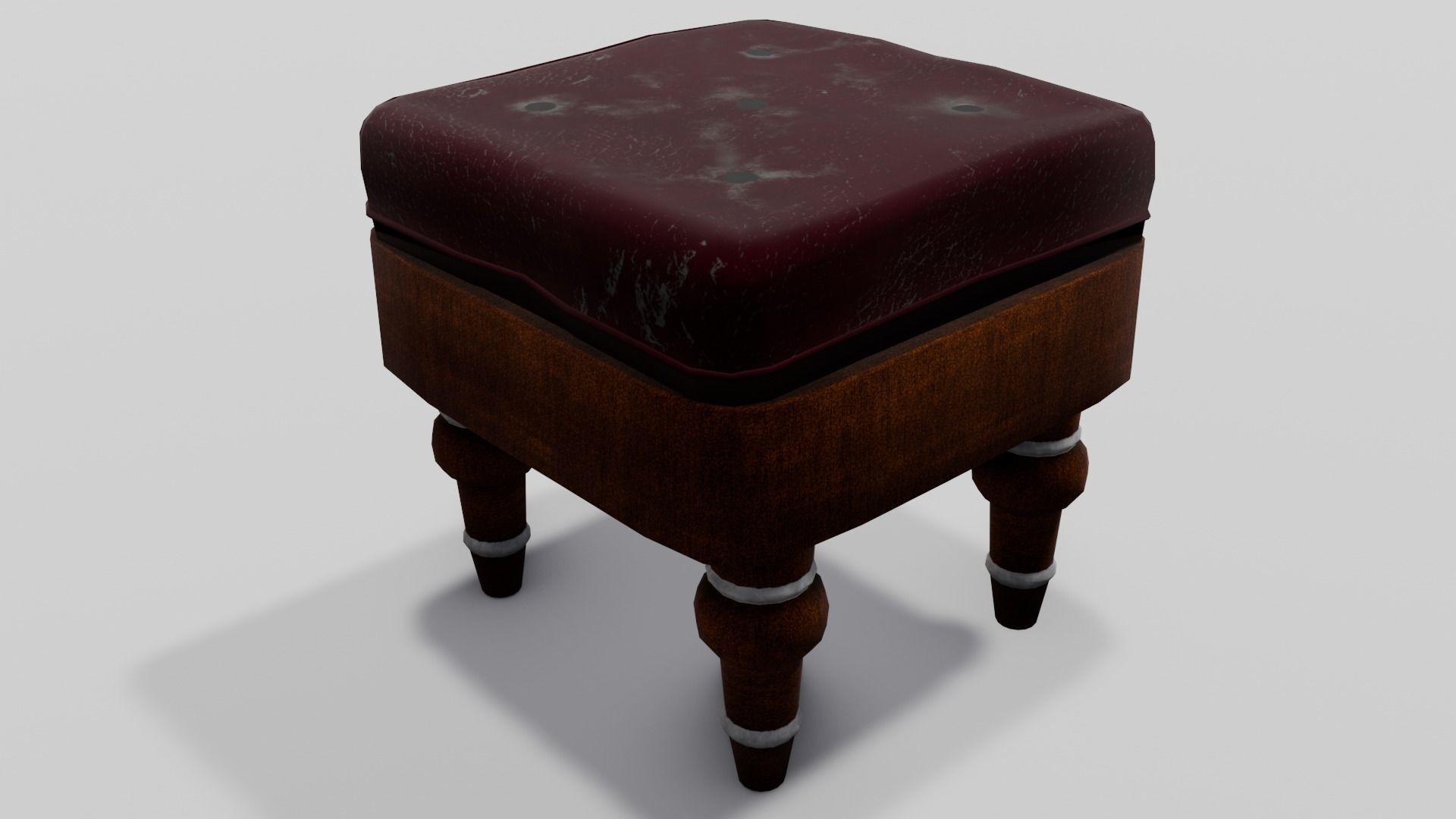 Stool Chair 3D Model Low-poly 3D model_3