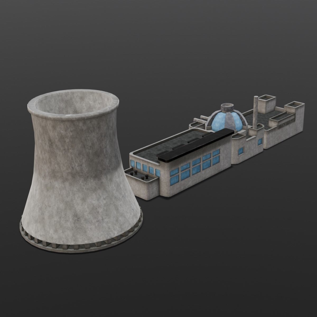 Industrial Factory 3D Model Low-poly 3D model_6