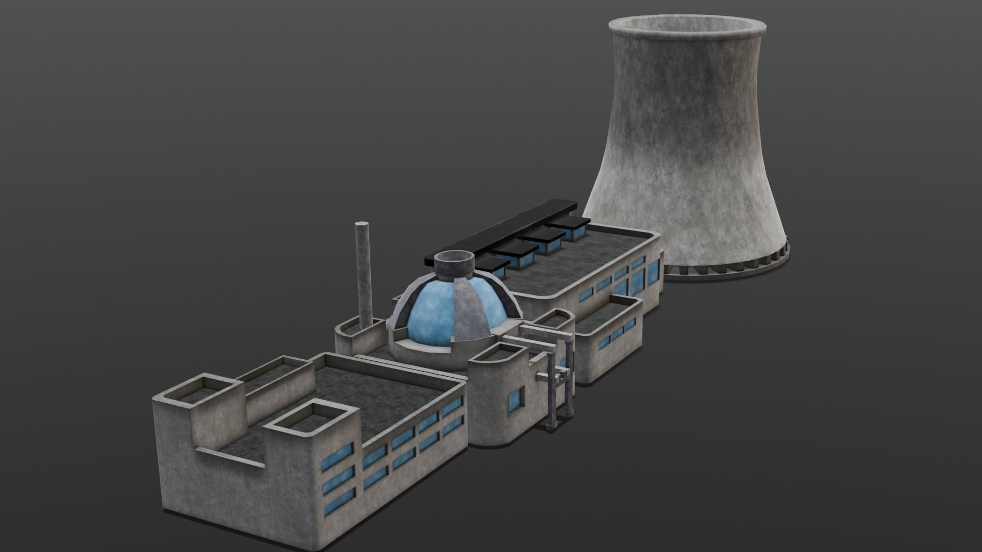 Industrial Factory 3D Model Low-poly 3D model_16