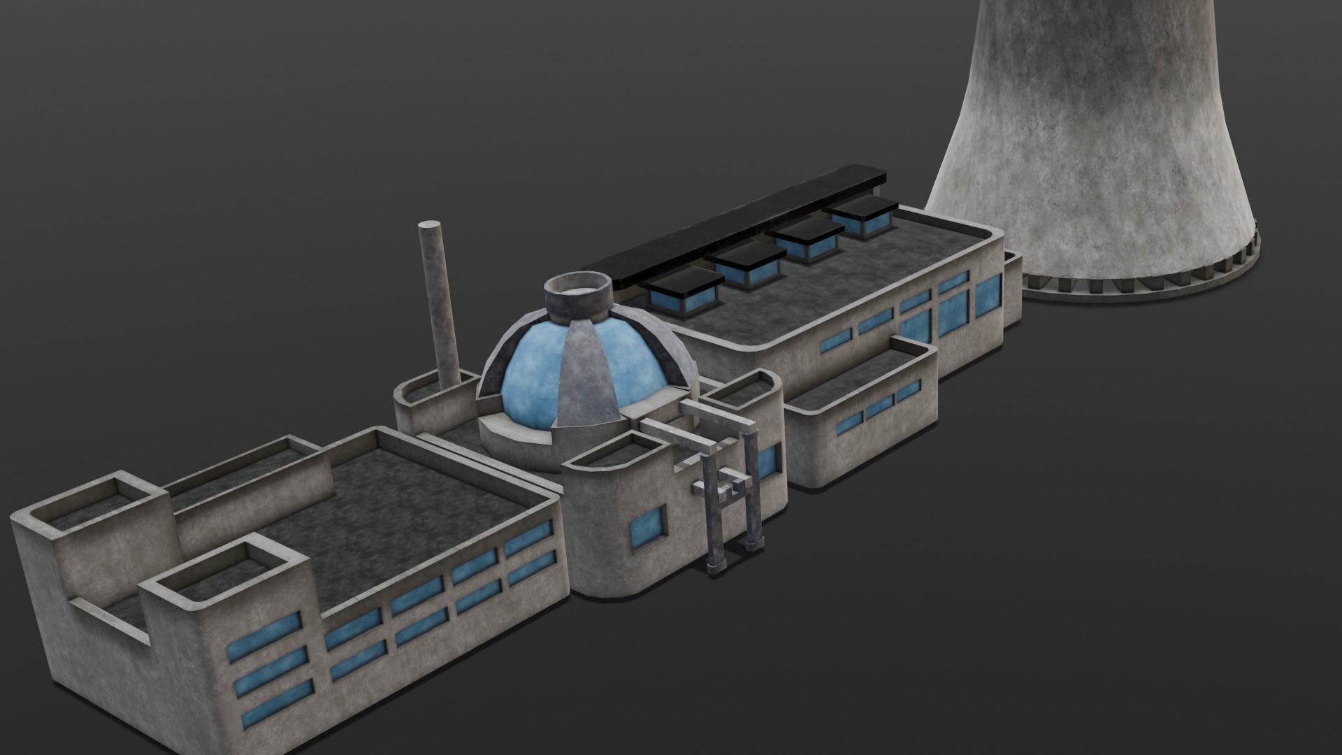 Industrial Factory 3D Model Low-poly 3D model_13