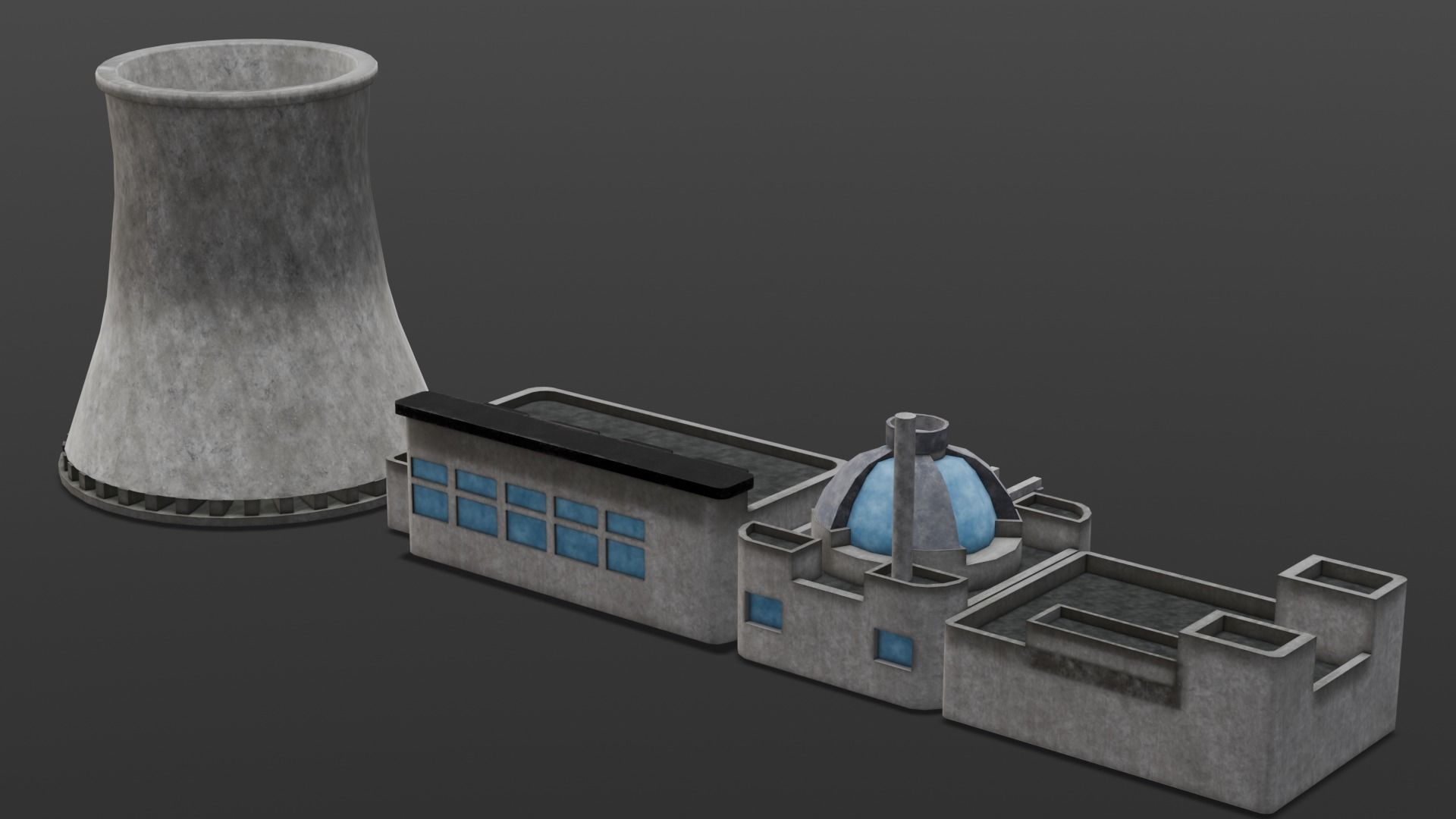 Industrial Factory 3D Model Low-poly 3D model_3
