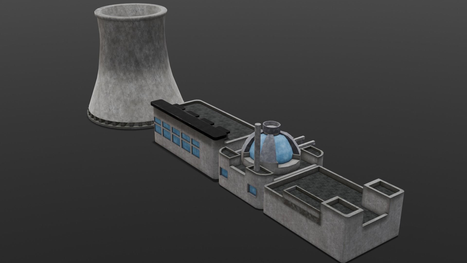 Industrial Factory 3D Model Low-poly 3D model_17
