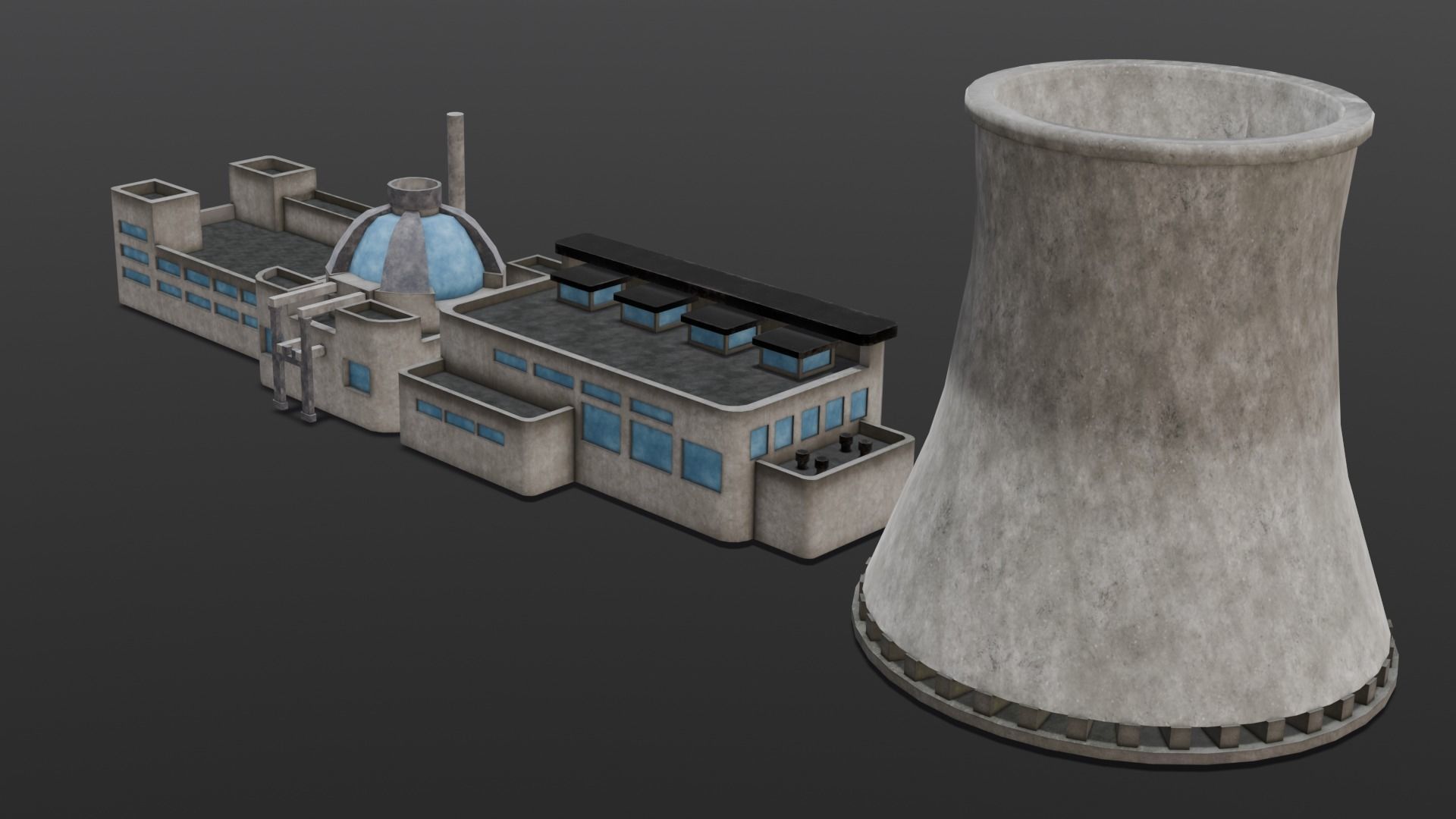 Industrial Factory 3D Model Low-poly 3D model_5