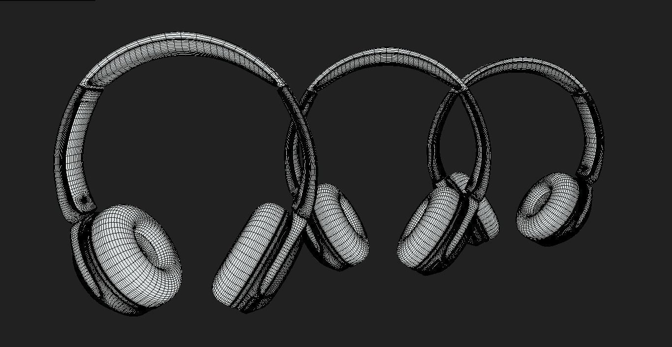 Bluetooth Headphone Sony WH CH52 Low-poly 3D model_10
