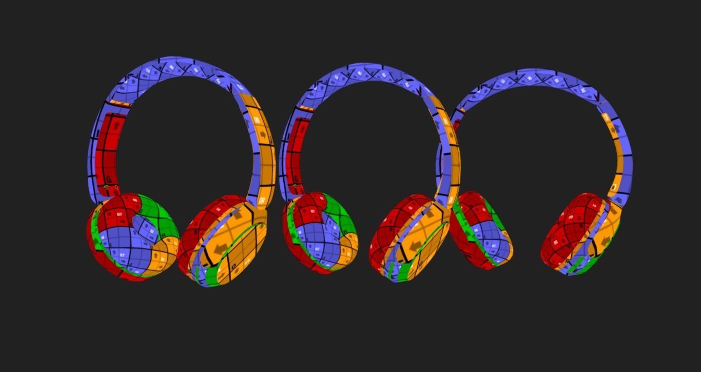 Bluetooth Headphone Sony WH CH52 Low-poly 3D model_11