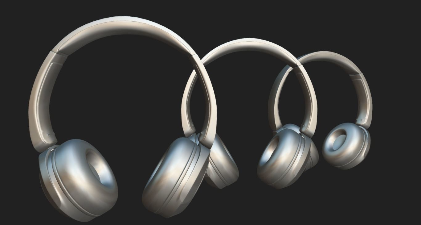 Bluetooth Headphone Sony WH CH52 Low-poly 3D model_13