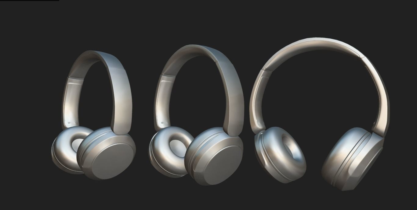 Bluetooth Headphone Sony WH CH52 Low-poly 3D model_7