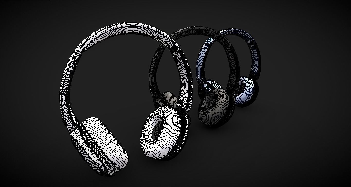 Bluetooth Headphone Sony WH CH52 Low-poly 3D model_8
